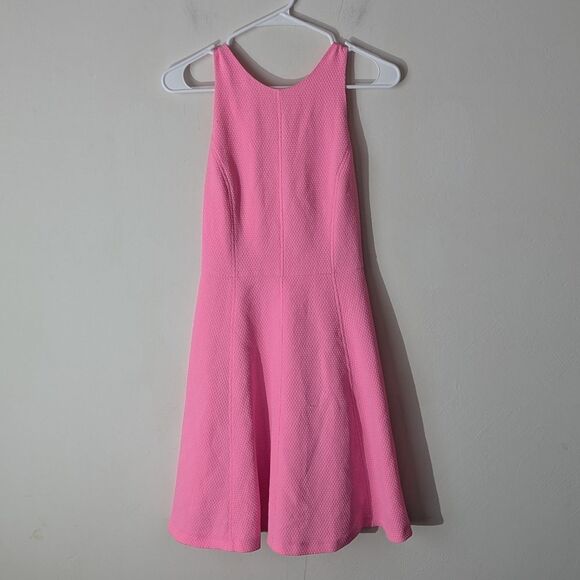 Sandro Pink Sleeveless High Neck Fit And Flare Skater Dress - Picture 1 of 7